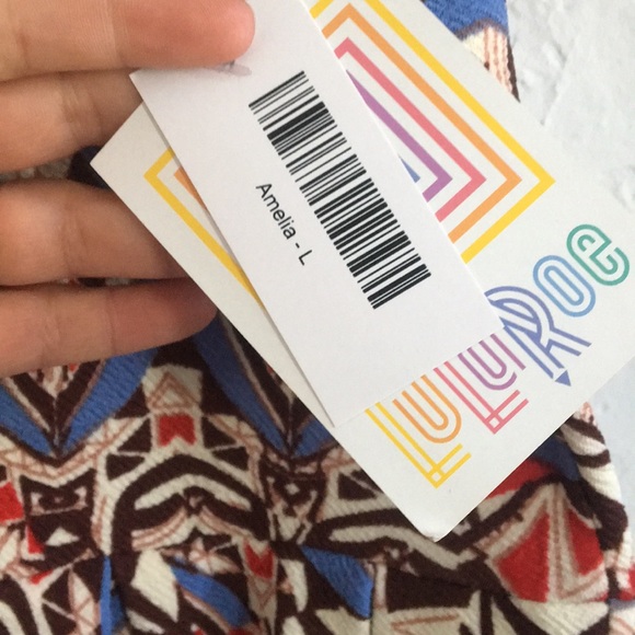 Lularoe Amelia color block two tone dress - Picture 3 of 4